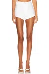 Helsa Washed Linen Micro Short In Natural White