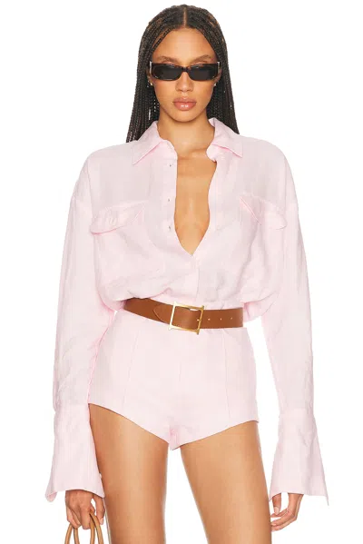 Helsa Washed Linen Shirt In Classic Pink