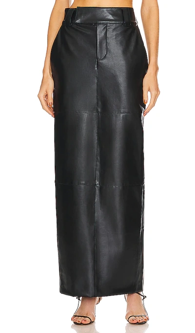 Helsa Waterbased Faux Leather Midi Skirt In Black
