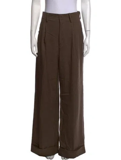 Pre-owned Helsa Wide Leg Pants In Brown