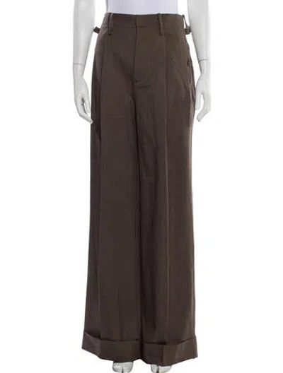 Pre-owned Helsa Wide Leg Pants In Brown