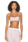Helsa Wide Stripe Poplin Bra In Mauve Stripe