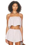 Helsa Wide Stripe Poplin Camisole In Mauve Stripe