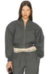 Helsa Wool Blend Bomber Jacket In Gray