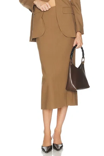 Helsa Wool Blend Pencil Skirt In Brown
