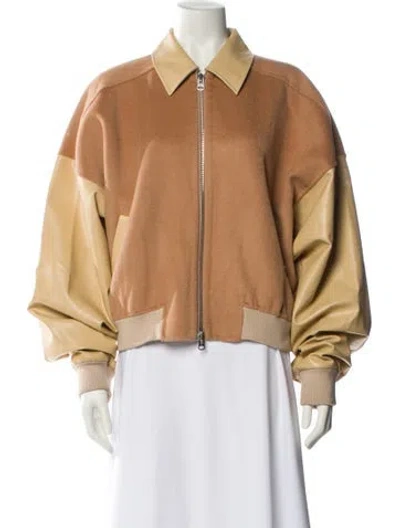 Pre-owned Helsa Wool Bomber Jacket In Brown