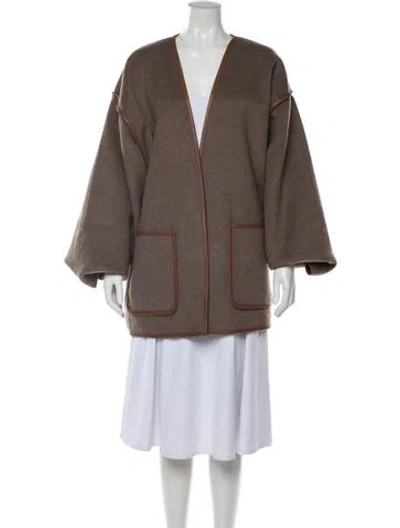 Pre-owned Helsa Wool Coat In Brown