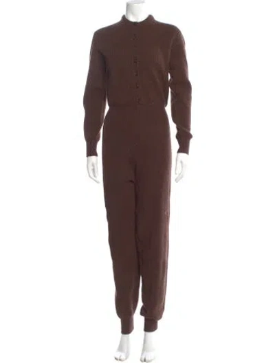 Pre-owned Helsa Wool Crew Neck Jumpsuit W/ Tags In Brown