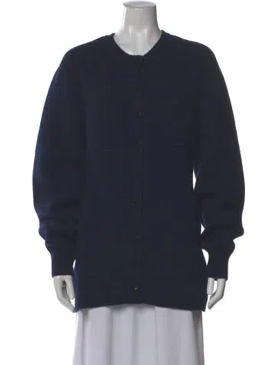 Pre-owned Helsa Wool Crew Neck Sweater In Blue
