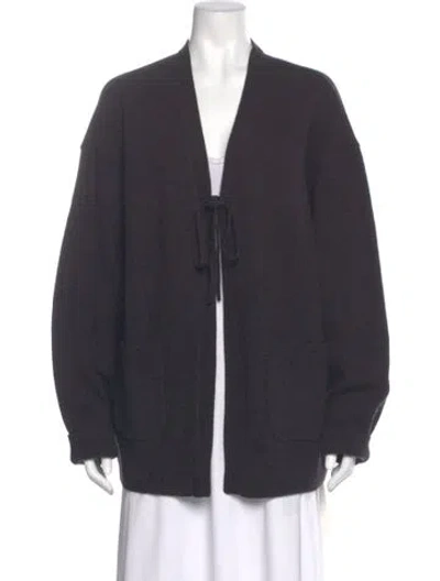 Pre-owned Helsa Wool Open Front Sweater In Black