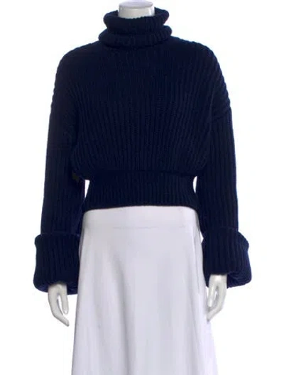 Pre-owned Helsa Wool Turtleneck Sweater In Blue