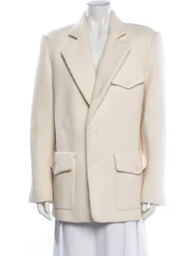 Pre-owned Helsa Wool Tweed Pattern Blazer In Neutrals