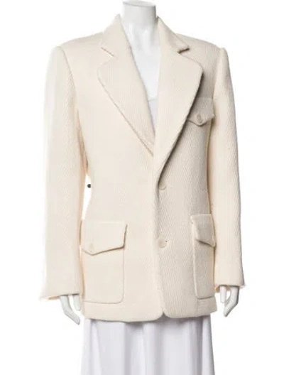 Pre-owned Helsa Wool Tweed Pattern Blazer W/ Tags In Neutrals