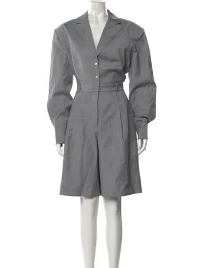 Pre-owned Helsa Wool V-neck Jumpsuit In Gray