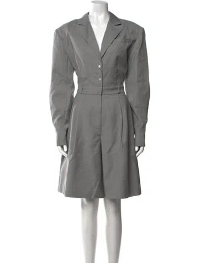 Pre-owned Helsa Wool V-neck Jumpsuit In Grey