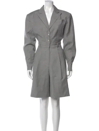 Pre-owned Helsa Wool V-neck Romper In Gray