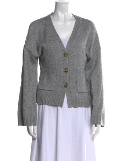 Pre-owned Helsa Wool V-neck Sweater In Gray
