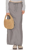 Helsa Workwear Drawcord Maxi Skirt In 深灰色
