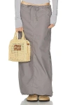 Helsa Workwear Drawcord Maxi Skirt In Dark Grey