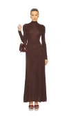 Helsa Zia Maxi Knit Dress In 棕色