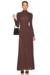 Helsa Zia Maxi Knit Dress In Brown