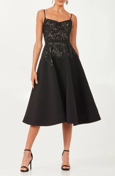 Helsi Alida Lace Bodice Fit & Flare Dress In Black