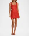 Helsi Belen Lace-up Back Sleeveless Minidress In Poppy