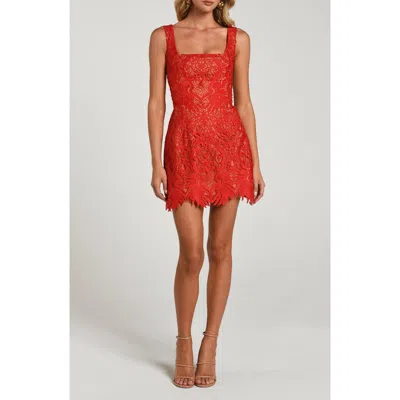 Helsi Belen Lace-up Back Sleeveless Minidress In Poppy