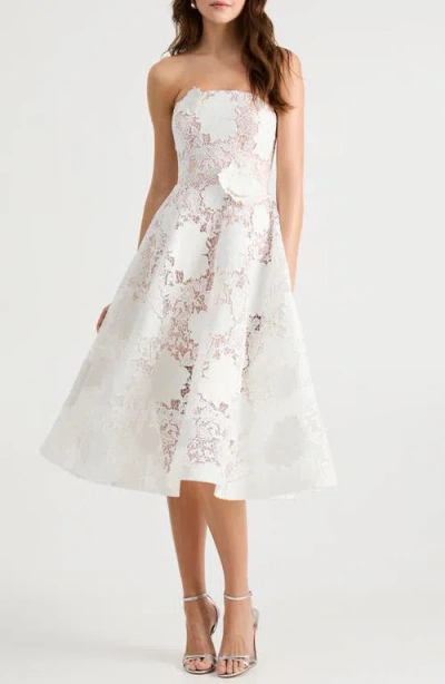 Helsi Cassandra Strapless Guipure Lace Dress In White