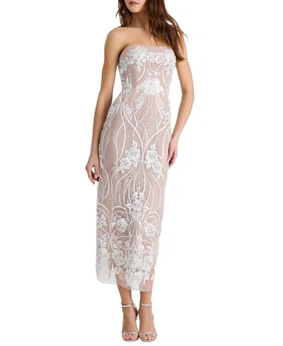 Helsi Catherine Strapless Sequin Embroidered Gown In Multi