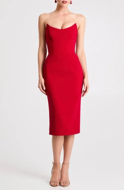 Helsi Celia Strapless Cocktail Sheath Dress In Red