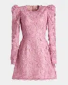 Helsi Christy Scalloped Floral Applique Mini Dress In Orchid