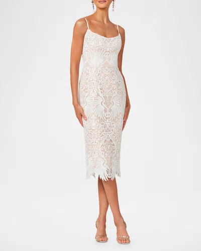 Helsi Claudia Embroidered Sleeveless Midi Dress In White