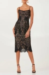 Helsi Claudia Lace Cocktail Midi Dress In Black