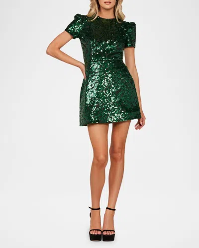 Helsi Coco A-line Sequin Mini Dress In Emerald/black