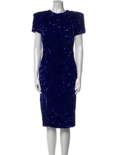 Pre-owned Helsi Crew Neck Knee-length Dress In Blue