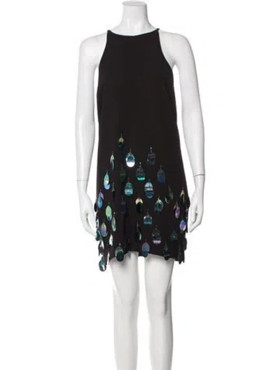Pre-owned Helsi Crew Neck Mini Dress In Black