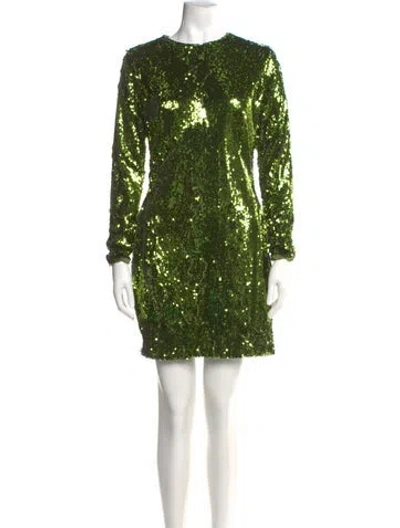 Pre-owned Helsi Crew Neck Mini Dress In Green