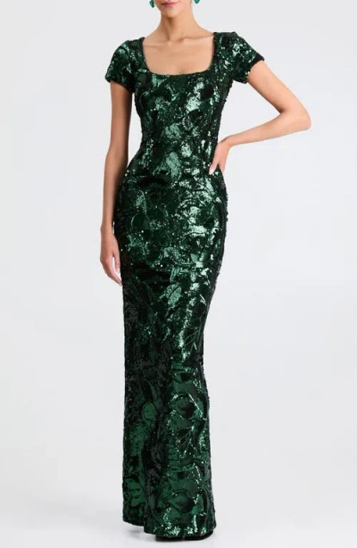 Helsi Danny Sequin Column Gown In Black
