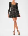 Helsi Ellen Embroidered Lace-up Mini Dress In Black