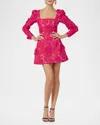 Helsi Ellen Embroidered Lace-up Mini Dress In Garden Pink