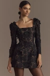Helsi Ellen Embroidered Lace-up Mini Dress In Black