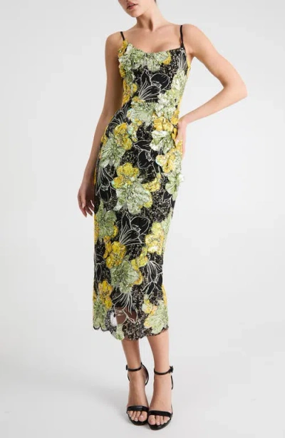Helsi Emilia Sequin Sleeveless Midi Dress In Multi