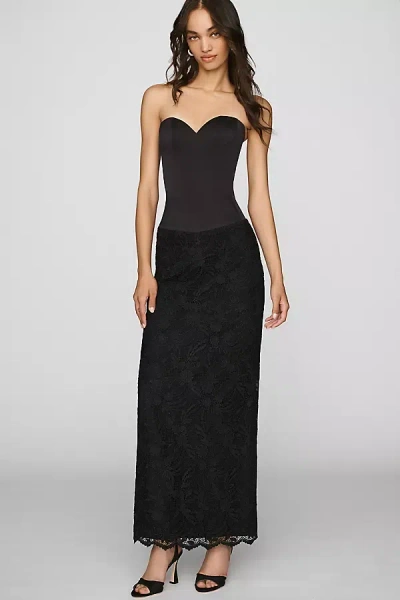 Helsi Evelyn Satin Bustier Maxi Dress In Black