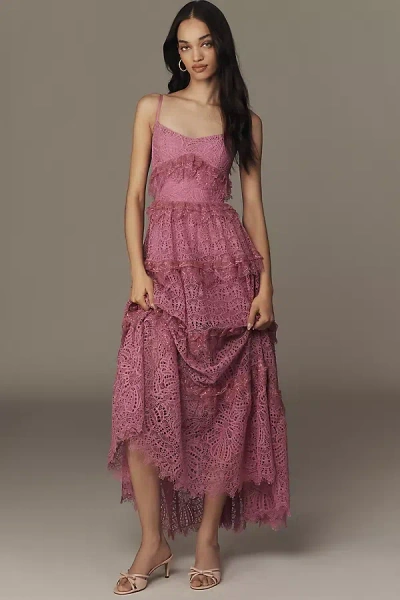 Helsi Federica Layered Lace Midi Dress In Pink