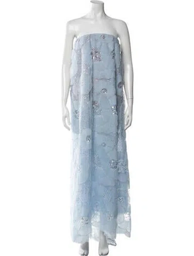 Pre-owned Helsi Floral Print Long Dress W/ Tags In Blue