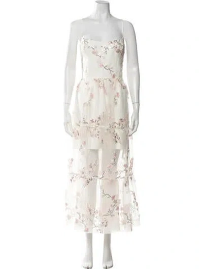 Pre-owned Helsi Floral Print Long Dress W/ Tags In Neutrals