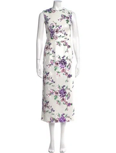 Pre-owned Helsi Floral Print Long Dress In White