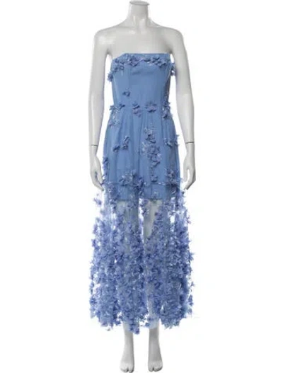 Pre-owned Helsi Floral Print Midi Length Dress In Blue