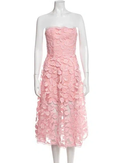 Pre-owned Helsi Floral Print Midi Length Dress In Pink